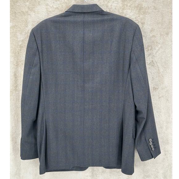 Ralph Lauren Suit Jacket Mens 40R Gray Plaid 100% Wool Sport Coat Blazer Church - Picture 3 of 9